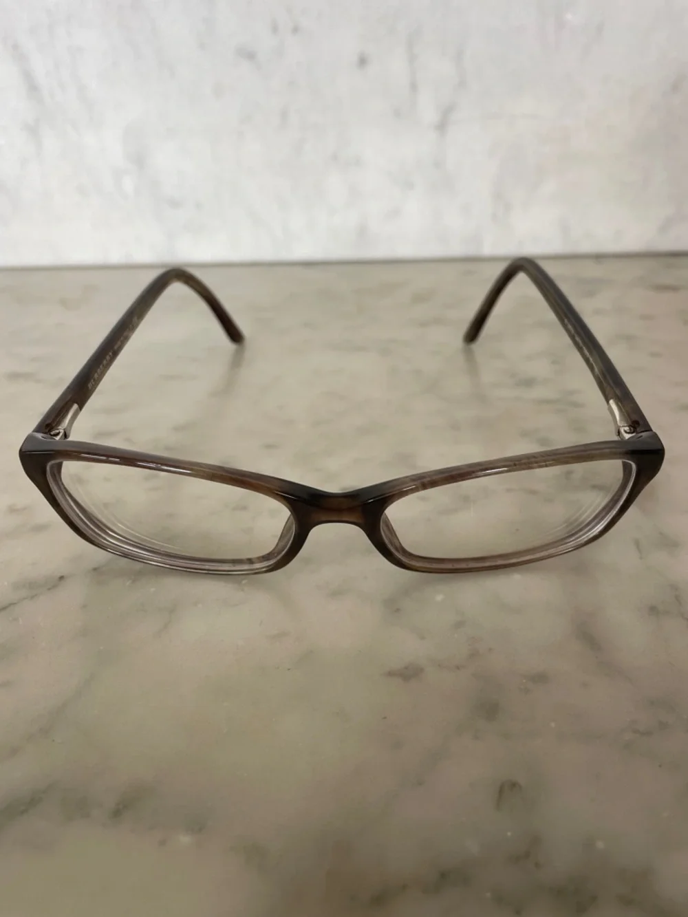 BURBERRY Havana Brown Tortoiseshell Rectangular RX Glasses